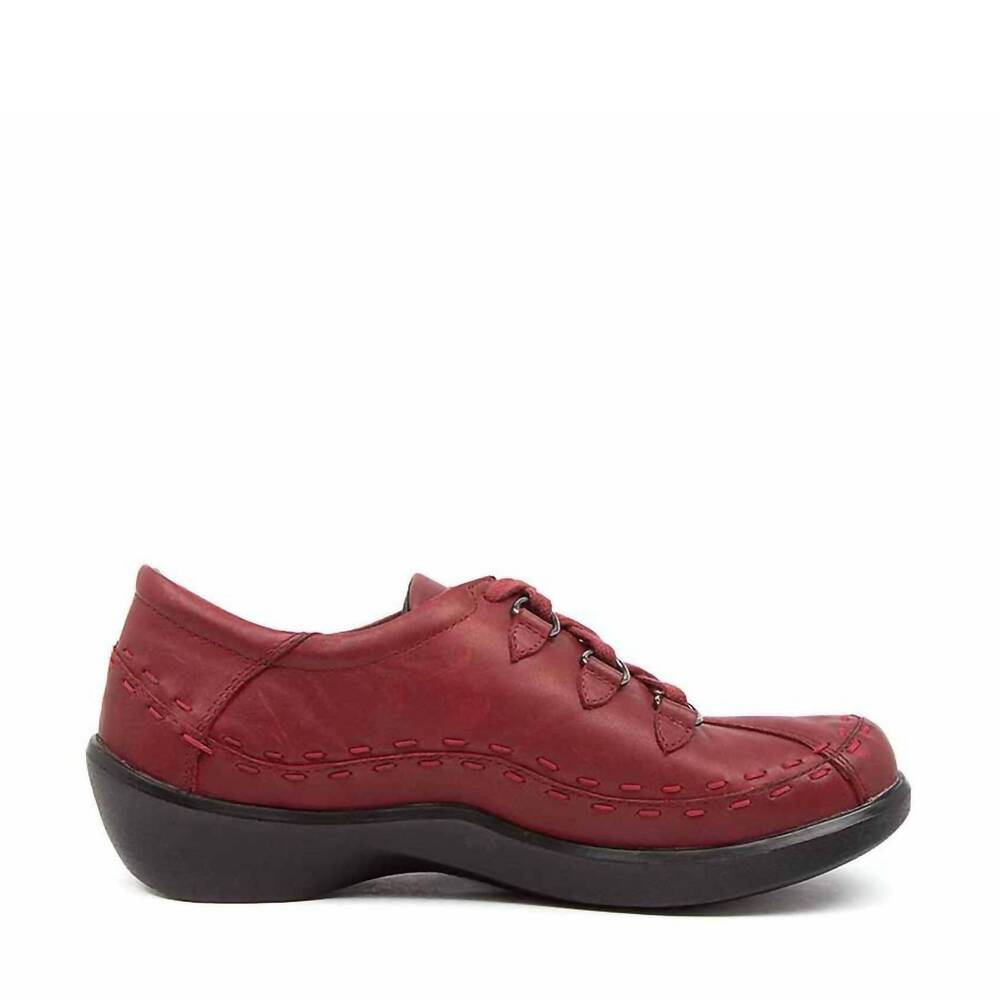 NEW ZIERA women's allsorts shoe - wide in rouge trooper oiled leather